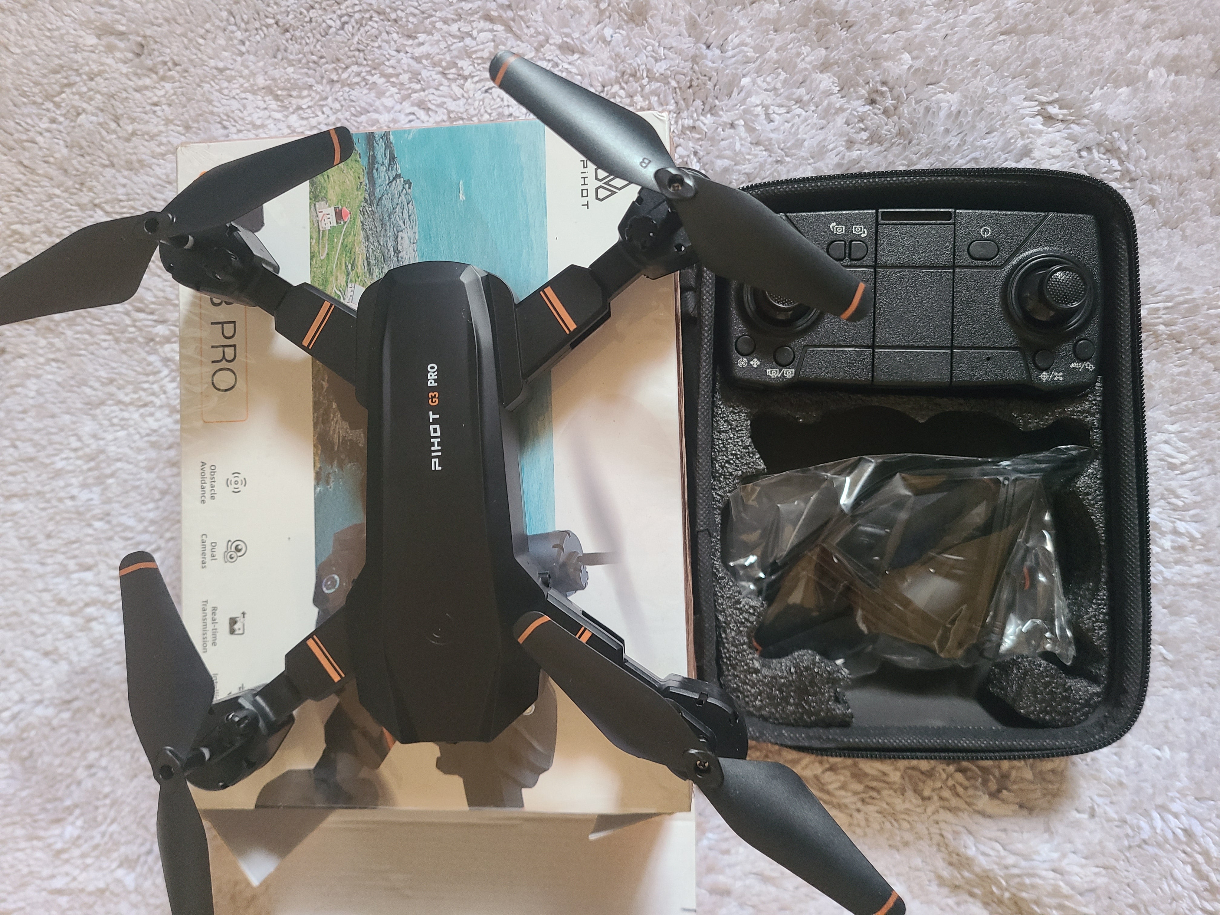 Drone Pihot G3 Pro avec caméra HD et double batterie