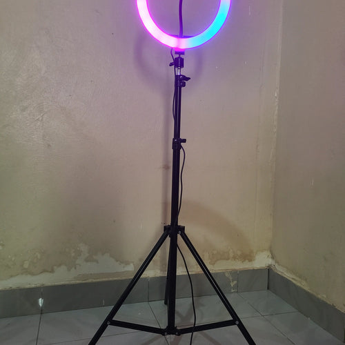 Aureday 14'' Selfie Ring Light com suporte de tripé de 62'' e suporte para telemóvel, anel de luz LED regulável para telemóvel para maquilhagem/gravação de vídeo/fotografia, iluminação circular para telemóveis e câmaras leves