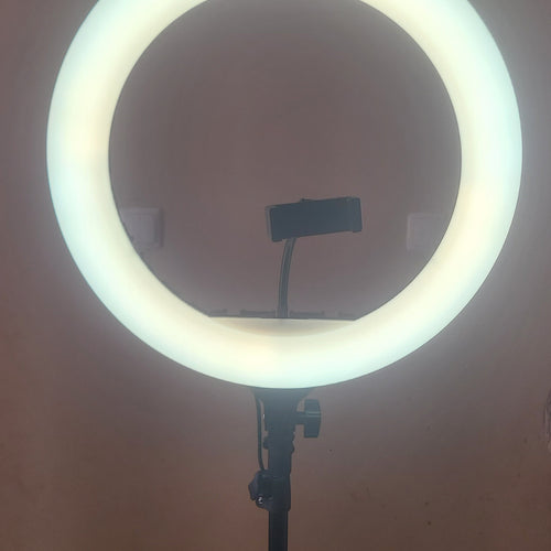 Anneau lumineux LED DIGITEK® (DRL-18H C) de 18 pouces avec support de 158 cm - Alimentation CA/CC, contrôle de la température de couleur, éclairage à intensité variable - Photographie, vidéo, maquillage et diffusion en direct - Alimentation USB